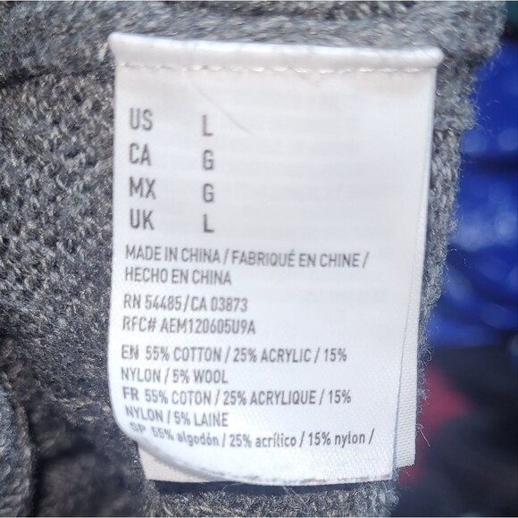 American Eagle Women's Cable Knit Sweater Size Large Gray Pullover Side Zippers - Picture 5 of 5